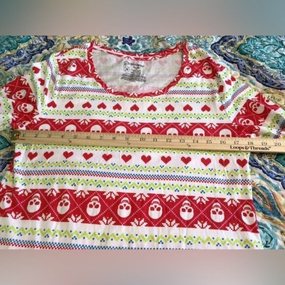 2xl Red and White Knitted Long Sleeve Relaxed Top (0042) - Picture 6 of 6